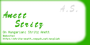 anett stritz business card